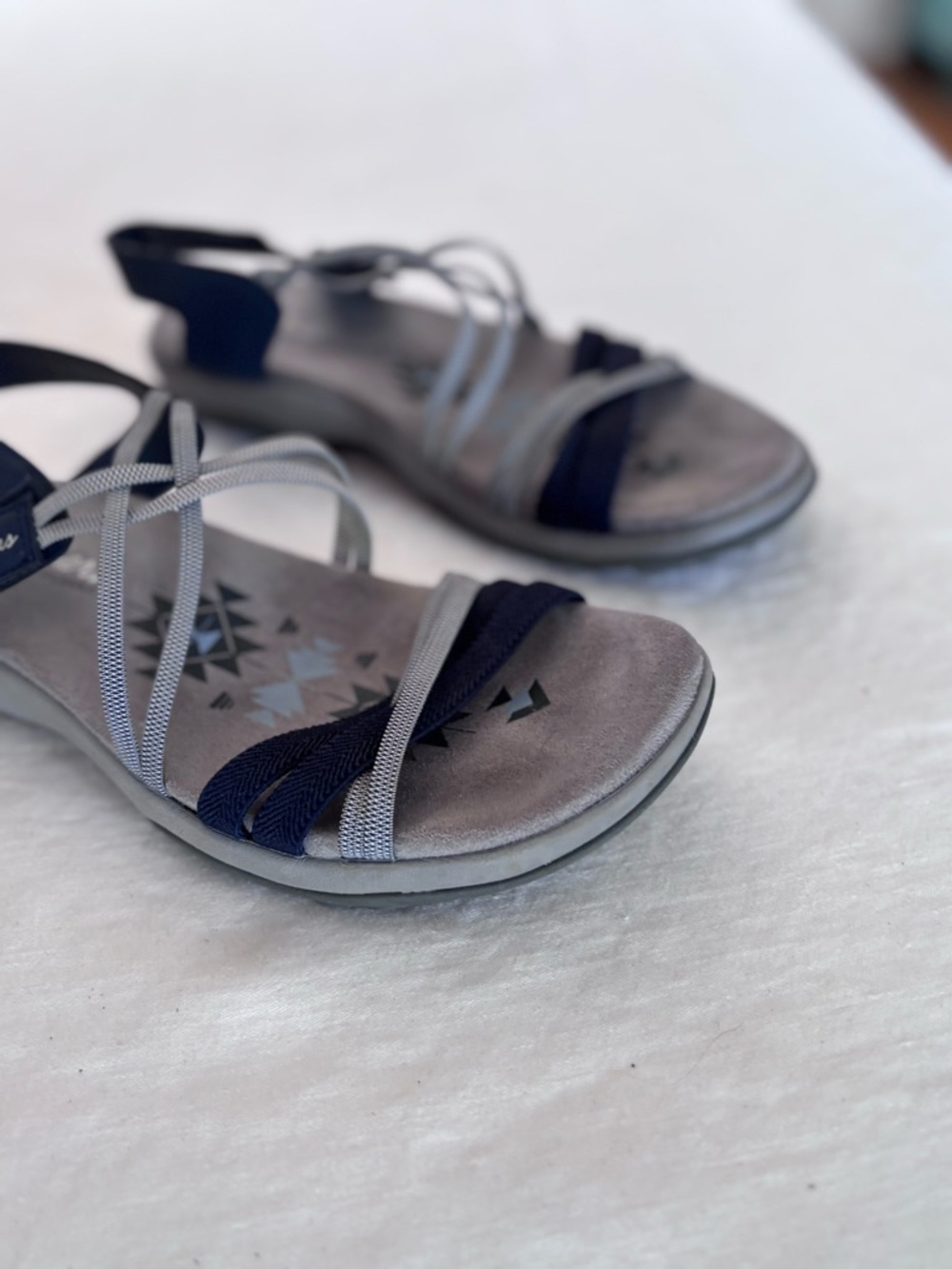 Skechers Women's Navy and Gray Strappy Sandals - Picture 7 of 13